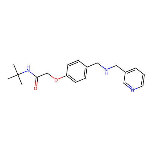 N-tert-butyl-2-(4-{[(pyridin-3-ylmethyl)amino]methyl}phenoxy)acetamide structure