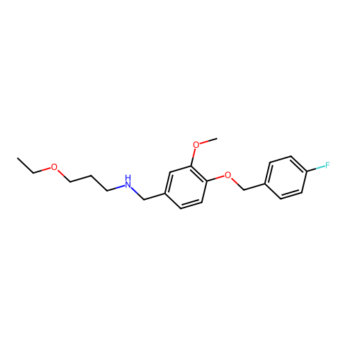 3-ethoxy-N-[[4-[(4-fluorophenyl)methoxy]-3-methoxyphenyl]methyl]-1-propanamine structure