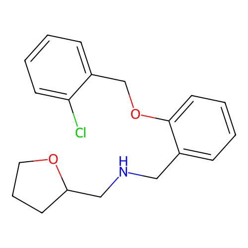 1-{2-[(2-chlorobenzyl)oxy]phenyl}-N-(tetrahydrofuran-2-ylmethyl)methanamine structure