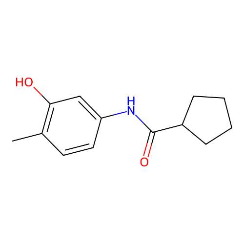N-(3-hydroxy-4-methylphenyl)cyclopentanecarboxamide structure