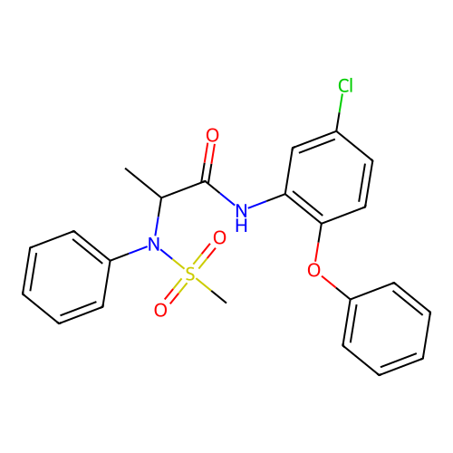 N-(5-chloro-2-phenoxyphenyl)-2-(N-methylsulfonylanilino)propanamide structure