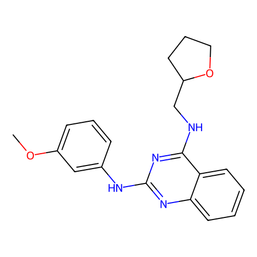 N2-(3-methoxyphenyl)-N4-((tetrahydrofuran-2-yl)methyl)quinazoline-2,4-diamine structure