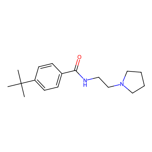4-tert-butyl-N-(2-pyrrolidin-1-ylethyl)benzamide structure