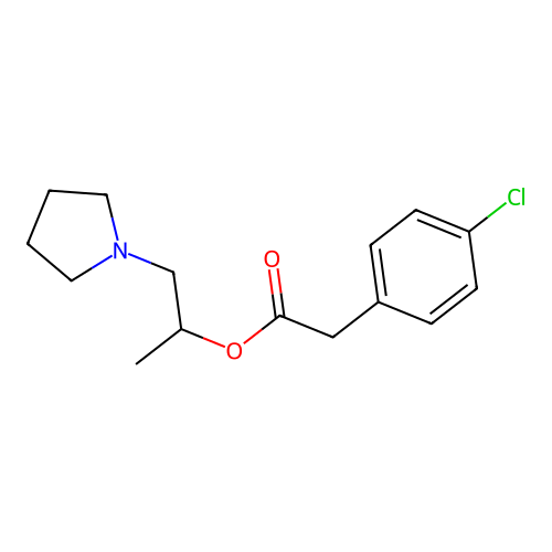1-(Pyrrolidin-1-yl)propan-2-yl (4-chlorophenyl)acetate structure