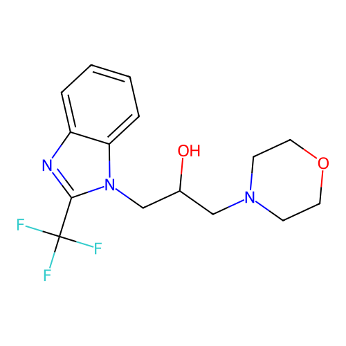 3-Morpholin-4-yl-1-[2-(trifluoromethyl)benzimidazolyl]propan-2-ol structure
