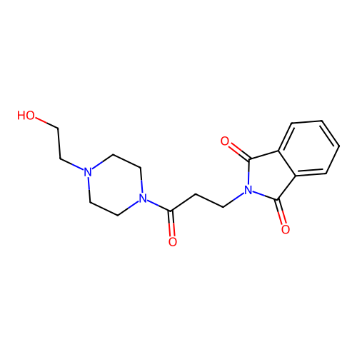 2-(3-(4-(2-Hydroxyethyl)piperazin-1-yl)-3-oxopropyl)isoindoline-1,3-dione structure