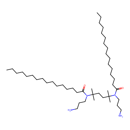 N-(3-aminopropyl)-N-[5-[3-aminopropyl(hexadecanoyl)amino]-2,5-dimethylhexan-2-yl]hexadecanamide structure