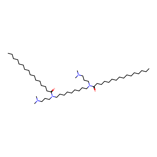 N,N'-(Nonane-1,9-diyl)bis{N-[3-(dimethylamino)propyl]hexadecanamide} structure