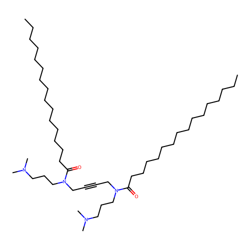 N,N'-(But-2-yne-1,4-diyl)bis{N-[3-(dimethylamino)propyl]hexadecanamide} structure