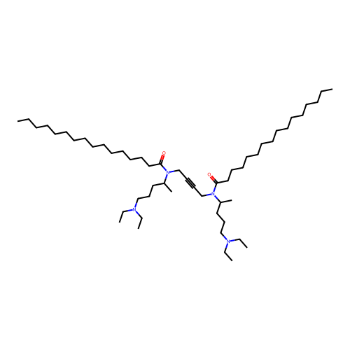 N,N'-(But-2-yne-1,4-diyl)bis{N-[5-(diethylamino)pentan-2-yl]hexadecanamide} structure