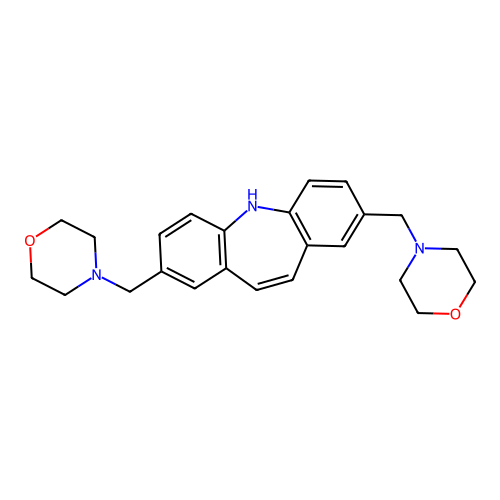 4-[[3-(morpholin-4-ylmethyl)-11H-benzo[b][1]benzazepin-8-yl]methyl]morpholine structure