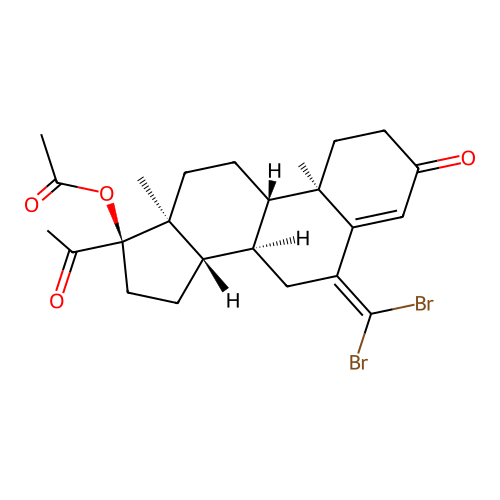 6-(Dibromomethylidene)-3,20-dioxopregn-4-en-17-yl acetate structure