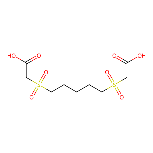 2-[5-(Carboxymethylsulfonyl)pentylsulfonyl]acetic acid structure