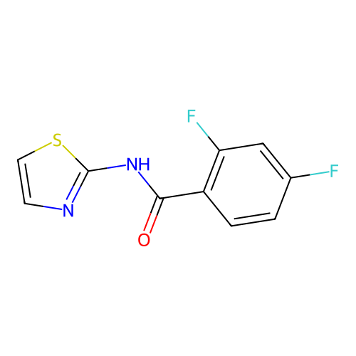 2,4-difluoro-N-(1,3-thiazol-2-yl)benzamide structure