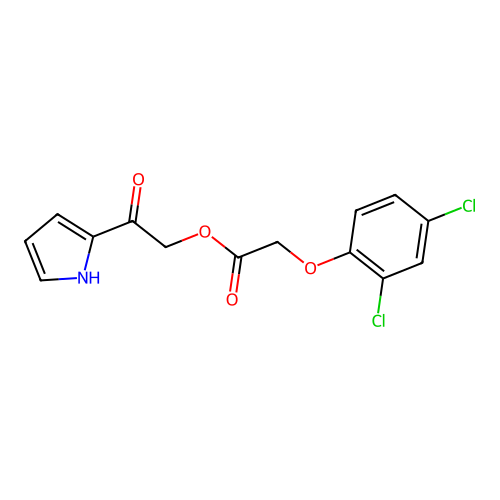 [2-oxo-2-(1H-pyrrol-2-yl)ethyl] 2-(2,4-dichlorophenoxy)acetate structure