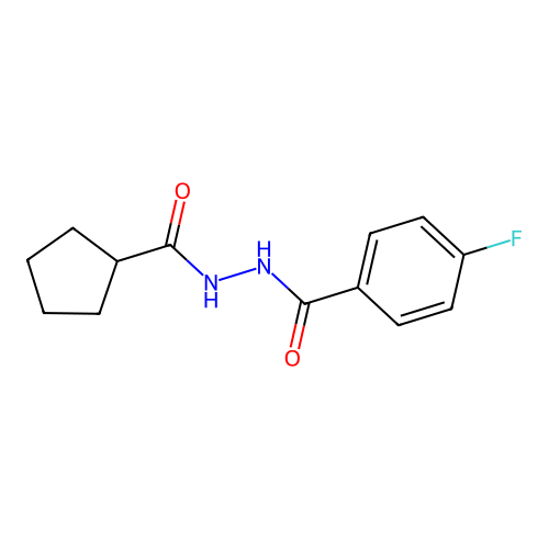 N'-(cyclopentanecarbonyl)-4-fluorobenzohydrazide structure