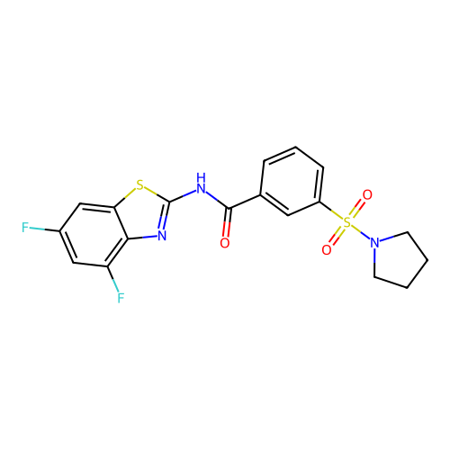 N-(4,6-difluorobenzo[d]thiazol-2-yl)-3-(pyrrolidin-1-ylsulfonyl)benzamide structure