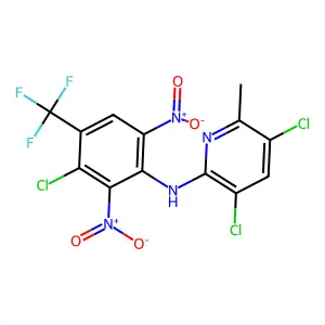 2-Pyridinamine, 3,5-dichloro-N-(3-chloro-2,6-dinitro-4-(trifluoromethyl)phenyl)-6-methyl- structure