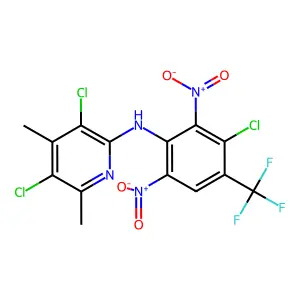 2-Pyridinamine, 3,5-dichloro-N-(3-chloro-2,6-dinitro-4-(trifluoromethyl)phenyl)-4,6-dimethyl- structure