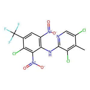 2-Pyridinamine, 3,5-dichloro-N-(3-chloro-2,6-dinitro-4-(trifluoromethyl)phenyl)-4-methyl- structure