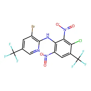 C13H4BrClF6N4O4 structure