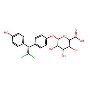 beta-D-Glucopyranosiduronic acid, 4-(2,2-dichloro-1-(4-hydroxyphenyl)ethenyl)phenyl structure