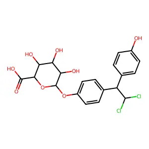 beta-D-Glucopyranosiduronic acid, 4-(2,2-dichloro-1-(4-hydroxyphenyl)ethyl)phenyl structure