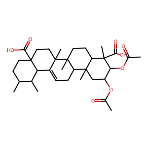 2,3-Bis(acetyloxy)urs-12-ene-23,28-dioic acid structure