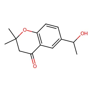 4H-1-Benzopyran-4-one, 2,3-dihydro-6-(1-hydroxyethyl)-2,2-dimethyl- structure