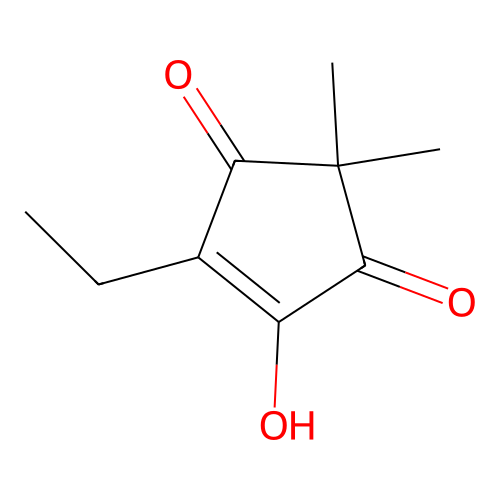 4-Ethyl-5-hydroxy-2,2-dimethylcyclopent-4-ene-1,3-dione structure