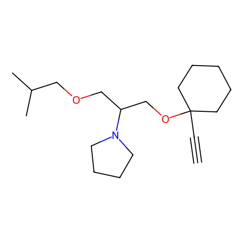 Pyrrolidine, 1-(1-((1-ethynylcyclohexyl)oxy)-2-(2-methylpropoxy)ethyl)- structure