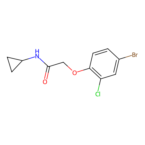 2-(4-bromo-2-chlorophenoxy)-N-cyclopropylacetamide structure