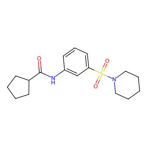 N-(3-piperidin-1-ylsulfonylphenyl)cyclopentanecarboxamide structure