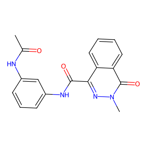 N-(3-acetamidophenyl)-3-methyl-4-oxo-3,4-dihydrophthalazine-1-carboxamide structure