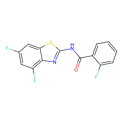 N-(4,6-difluoro-1,3-benzothiazol-2-yl)-2-fluorobenzamide structure
