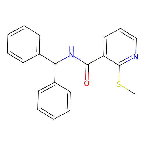 N-(diphenylmethyl)-2-(methylsulfanyl)pyridine-3-carboxamide structure