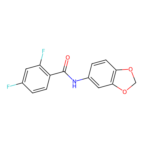 N-(1,3-benzodioxol-5-yl)-2,4-difluorobenzamide structure
