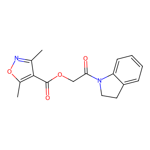 [2-(2,3-Dihydroindol-1-yl)-2-oxoethyl] 3,5-dimethyl-1,2-oxazole-4-carboxylate structure