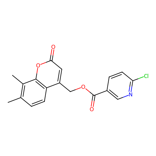 (7,8-dimethyl-2-oxo-2H-chromen-4-yl)methyl 6-chloropyridine-3-carboxylate structure