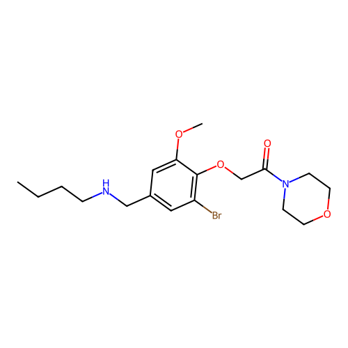 2-[2-Bromo-4-(butylaminomethyl)-6-methoxyphenoxy]-1-morpholin-4-ylethanone structure