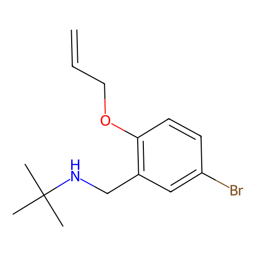 N-[2-(allyloxy)-5-bromobenzyl]-N-(tert-butyl)amine structure