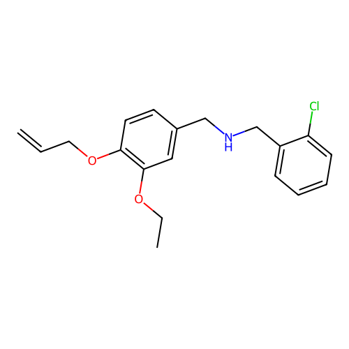 N-[4-(allyloxy)-3-ethoxybenzyl]-N-(2-chlorobenzyl)amine structure