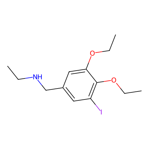 N-(3,4-diethoxy-5-iodobenzyl)-N-ethylamine structure