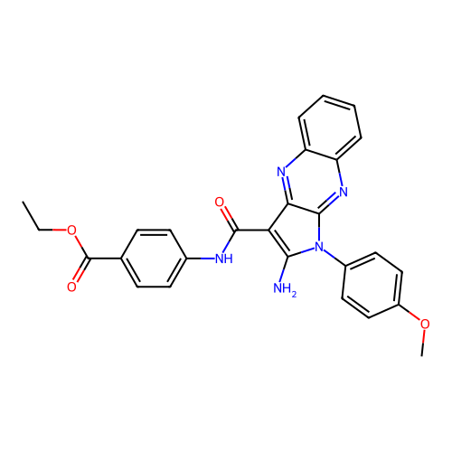 ethyl 4-(2-amino-1-(4-methoxyphenyl)-1H-pyrrolo[2,3-b]quinoxaline-3-carboxamido)benzoate structure