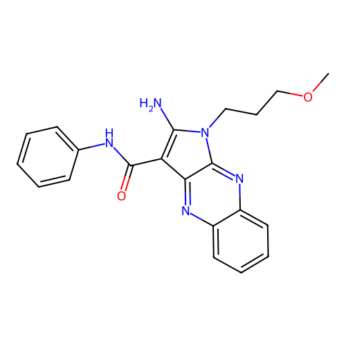 2-amino-1-(3-methoxypropyl)-N-phenylpyrrolo[3,2-b]quinoxaline-3-carboxamide structure