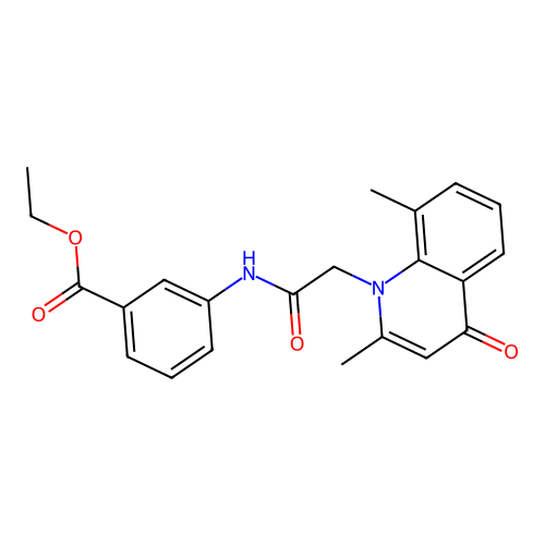Ethyl 3-[[2-(2,8-dimethyl-4-oxoquinolin-1-yl)acetyl]amino]benzoate structure