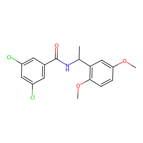 3,5-dichloro-N-[1-(2,5-dimethoxyphenyl)ethyl]benzamide structure