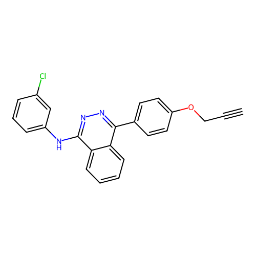 N-(3-chlorophenyl)-4-(4-(prop-2-yn-1-yloxy)phenyl)phthalazin-1-amine structure