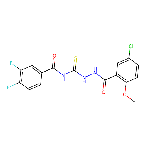 N-[[(5-chloro-2-methoxybenzoyl)amino]carbamothioyl]-3,4-difluorobenzamide structure