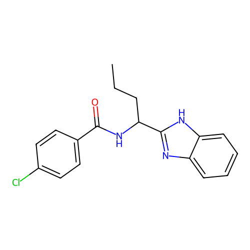 N-[1-(1H-benzimidazol-2-yl)butyl]-4-chlorobenzamide structure